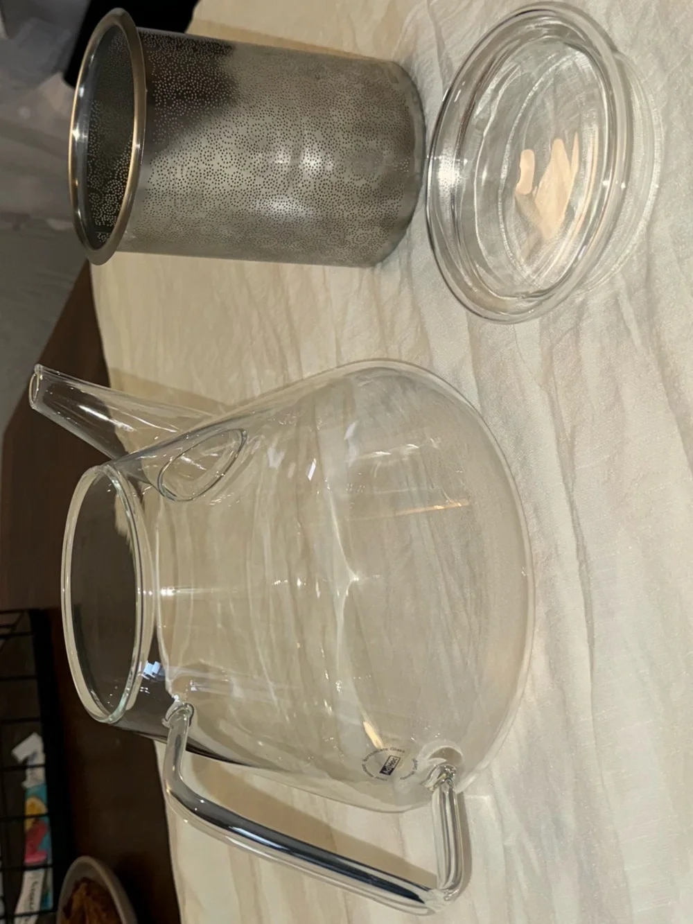 AdHoc Borosilicate Glass Tea Pot w/ Stainless Steel Infuser Heat Resistant EUC